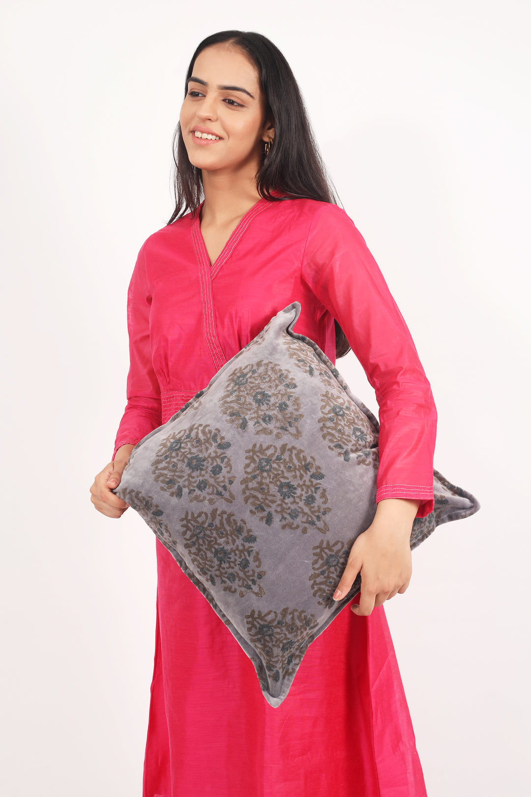 Block print velvet cushion covers - Lilac Haze