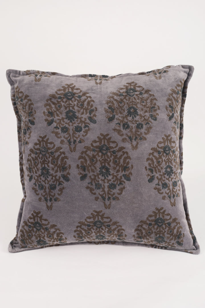 Block print velvet cushion covers - Lilac Haze