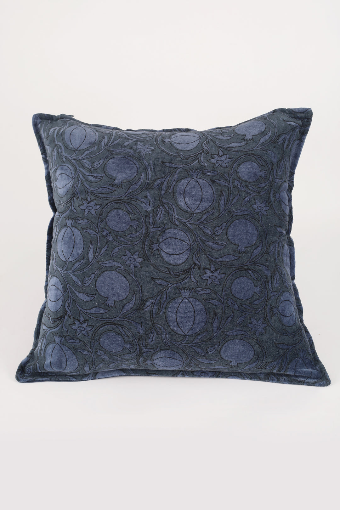 Block print velvet cushion covers - Royal Blue