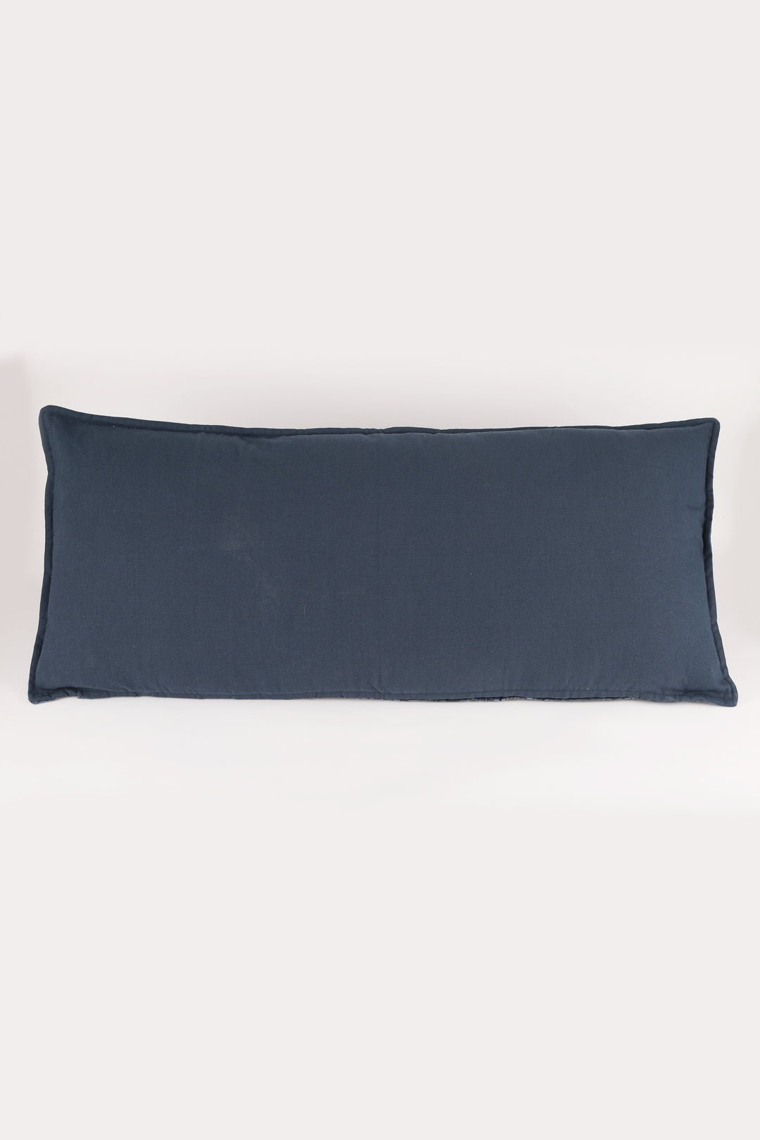 Extra Long lumbar block print velvet pillows - Royal Blue - 16 x 36 inches