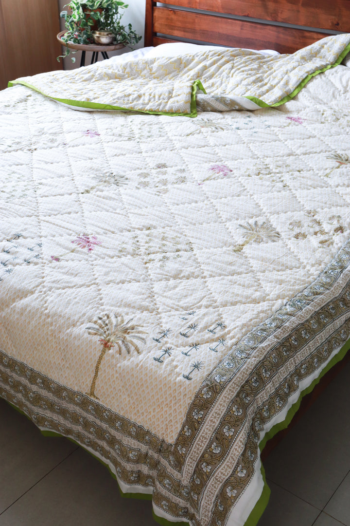 Pre - order - Best quilt for heavy winter - Razai for heavy winter - Green winter quilt