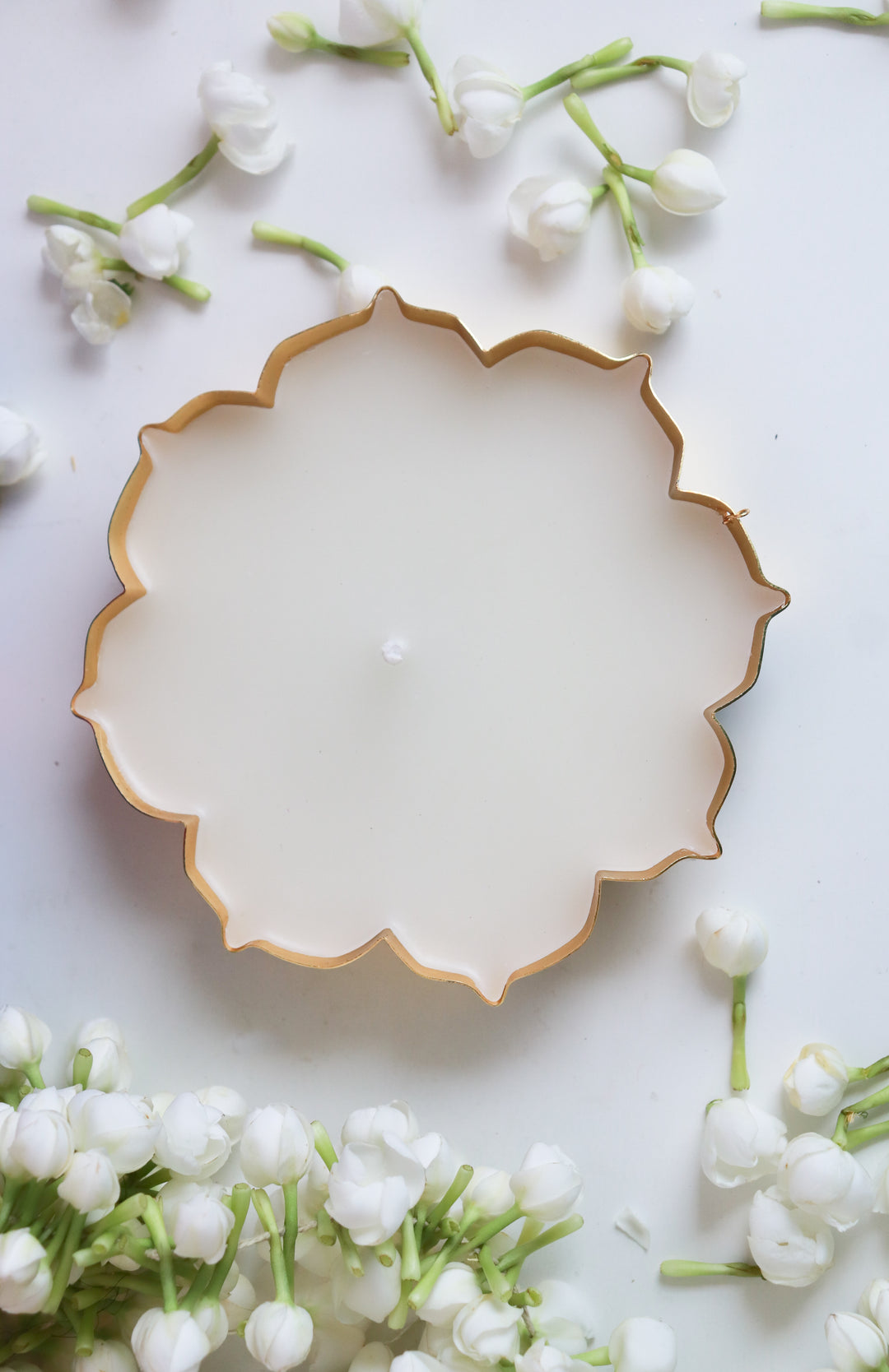 Pre order - Gold Lotus Metal Work scented candle in a gift box - Eco friendly Diwali gifts