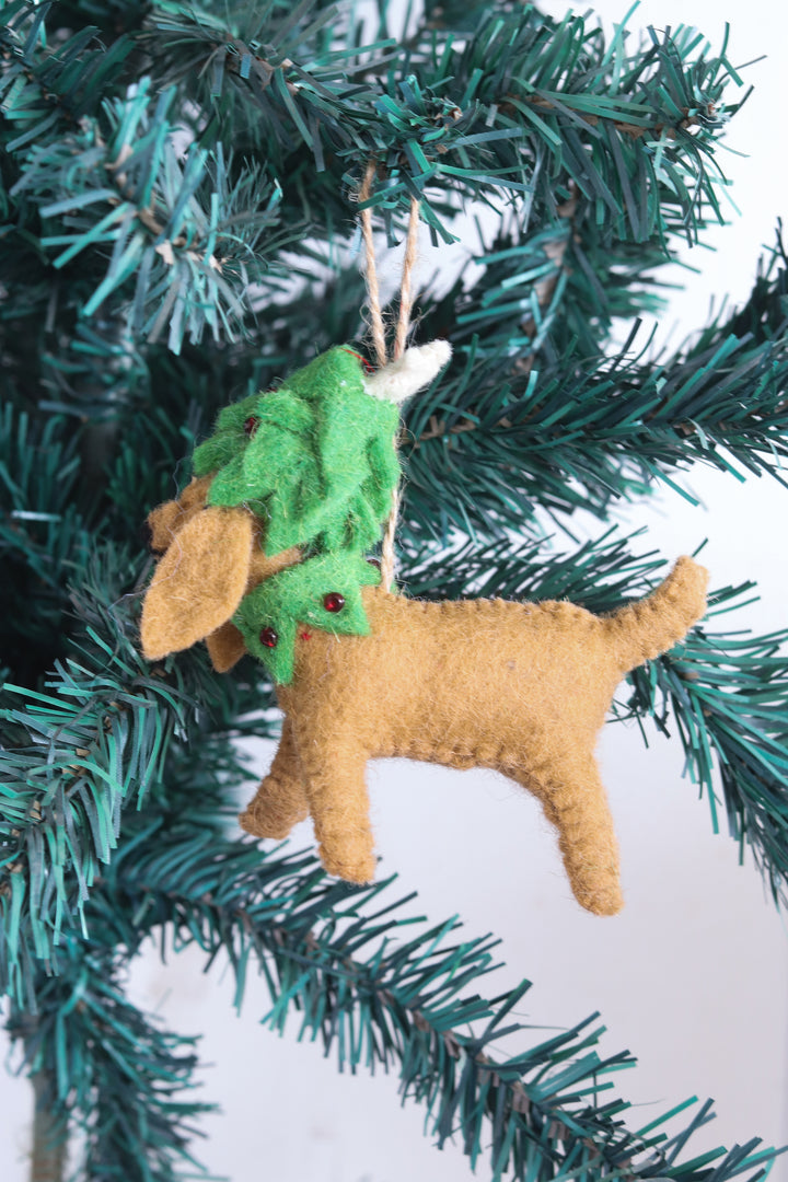 Felt Christmas Tree Ornaments - Handcrafted Christmas tree Decorations - Coco the Spaniel