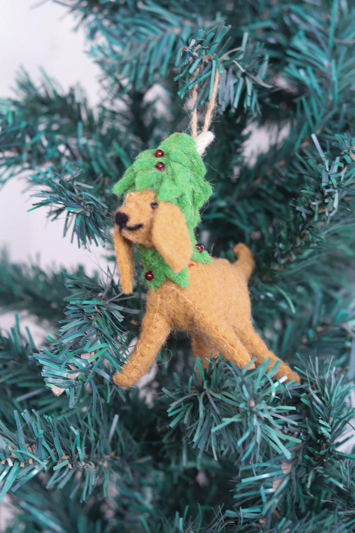 Felt Christmas Tree Ornaments - Handcrafted Christmas tree Decorations - Coco the Spaniel
