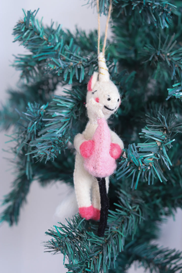 Felt Christmas Tree Ornaments - Handcrafted Christmas Decorations - Mrs Melody Unicorn