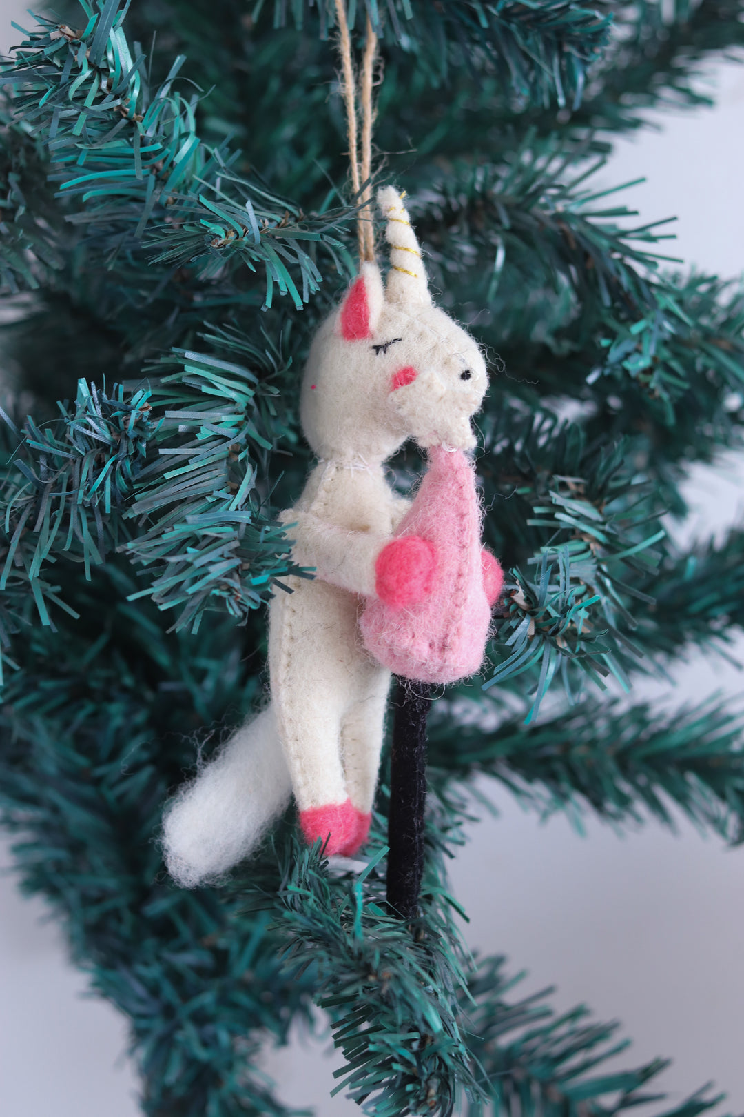 Felt Christmas Tree Ornaments - Handcrafted Christmas Decorations - Mrs Melody Unicorn