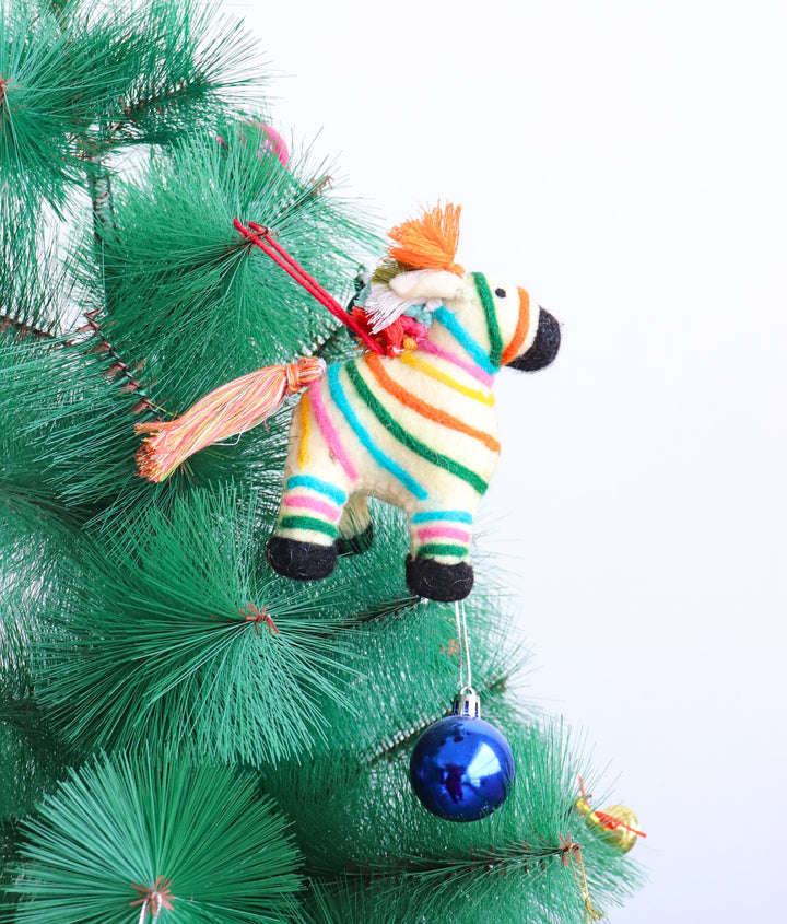Handcrafted Christmas Tree Ornaments - Handcrafted Christmas Decorations - Rainbow Horse