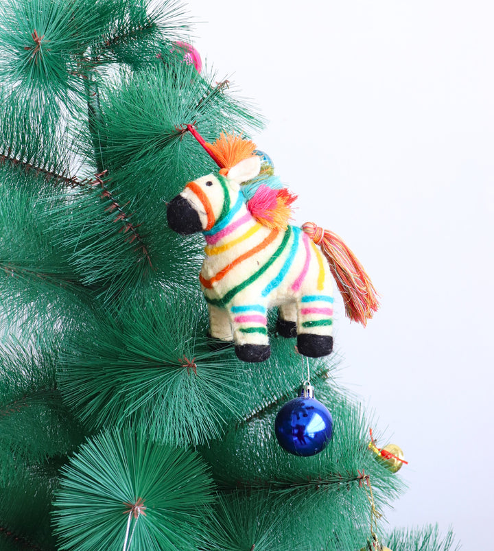 Handcrafted Christmas Tree Ornaments - Handcrafted Christmas Decorations - Rainbow Horse