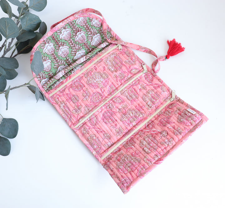 Travel Jewelry Pouch - Jewellery organizer - Light Pink