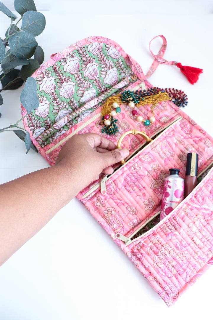 Travel Jewelry Pouch - Jewellery organizer - Light Pink