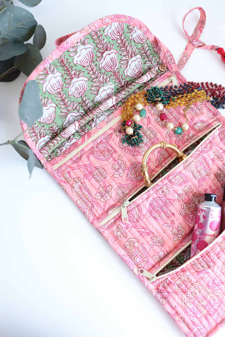 Travel Jewelry Pouch - Jewellery organizer - Light Pink