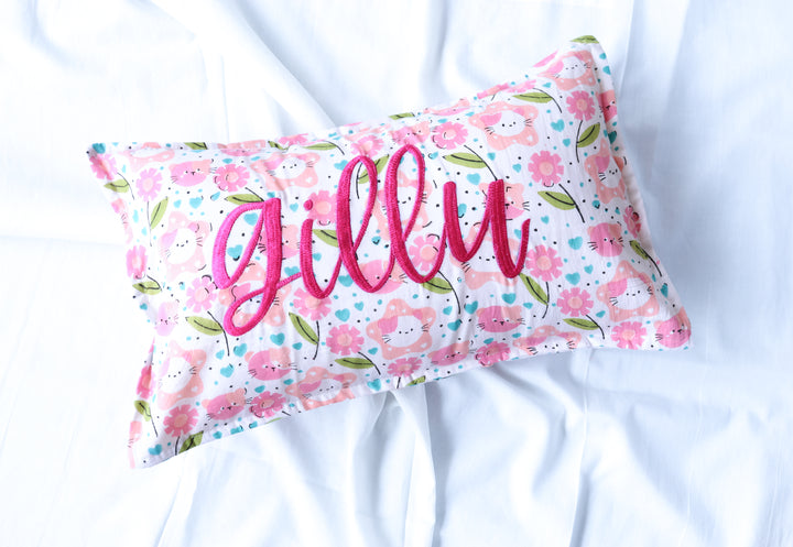 Kids personalized Block print Word Pillow cover - Pillow covers with name - 12x20 inches - Cats