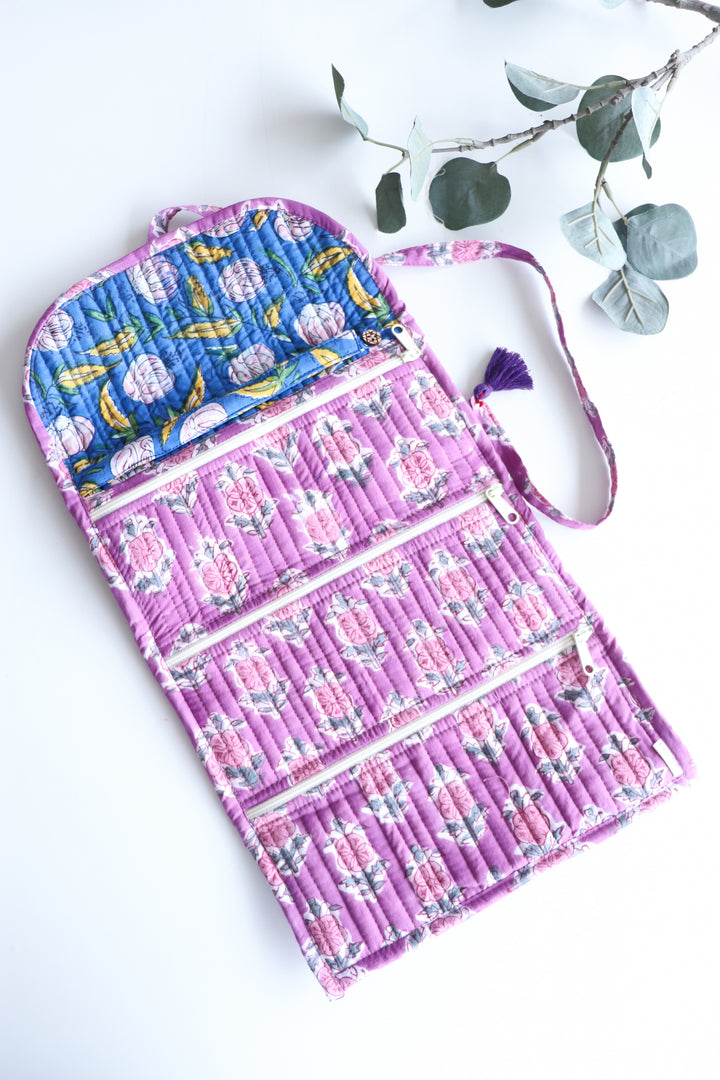 Travel Jewelry Pouch - Jewellery organizer - Purple