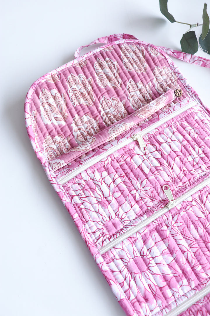 Travel Jewelry Pouch - Jewellery organizer - Light Pink