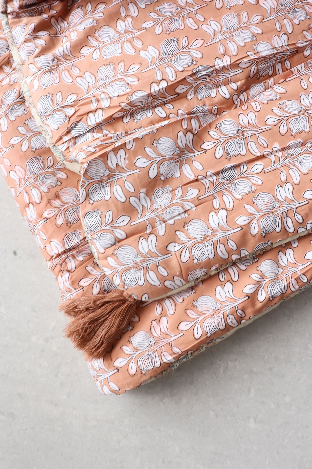 Reversible Floor mattress - Large floor cushion - 3 x 6 feet - Peach and Beige