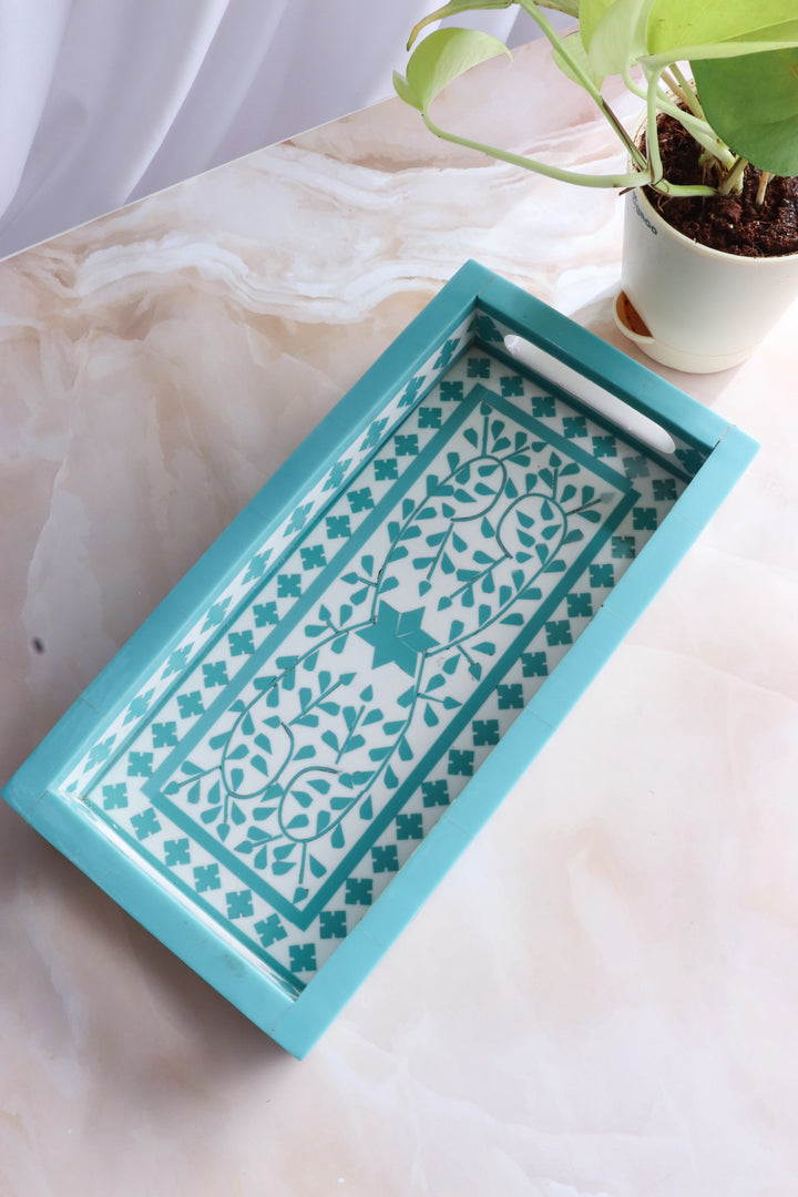 Turquoise Inlay tray - Vegan Inlay work tray - Handcrafted Decorative trays