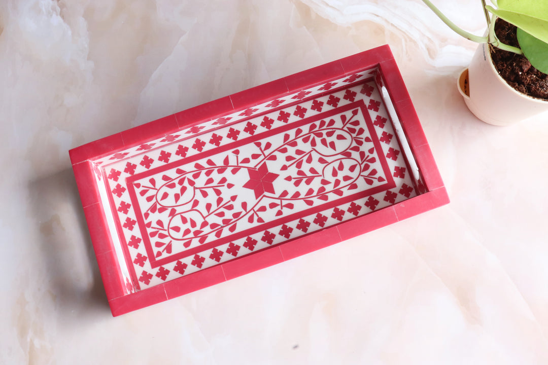 Pink Inlay tray - Vegan Inlay work tray - Handcrafted Decorative trays