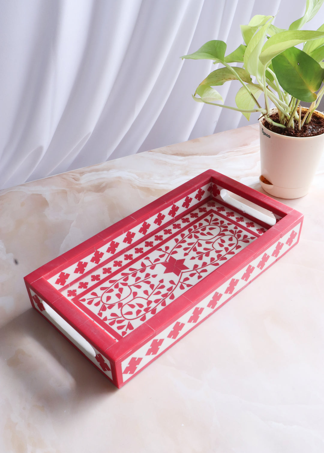 Pink Inlay tray - Vegan Inlay work tray - Handcrafted Decorative trays
