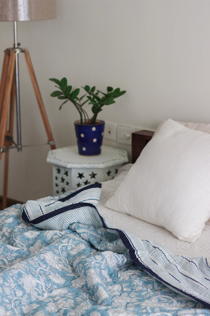 Block print quilt -Summer blanket