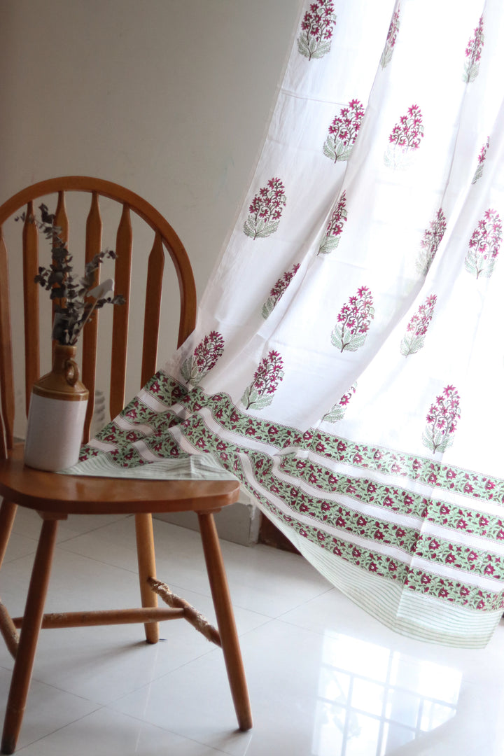 Green paisley sheer curtains - Red and green mul curtains