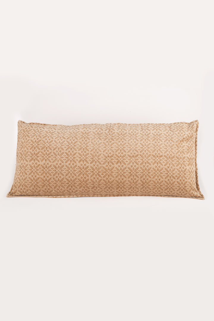 Extra Long lumbar block print velvet pillows - Cashmere Dream - 16 x 36 inches