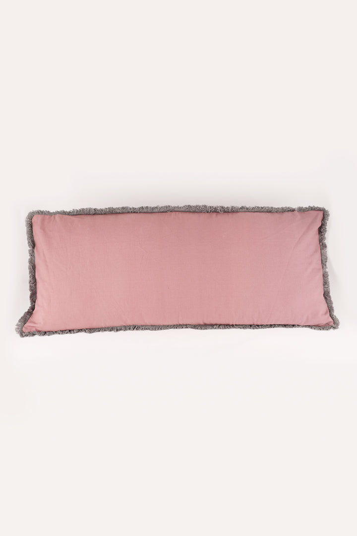 Extra Long lumbar block print velvet pillows - Dusty pink - 14 x 36 inches