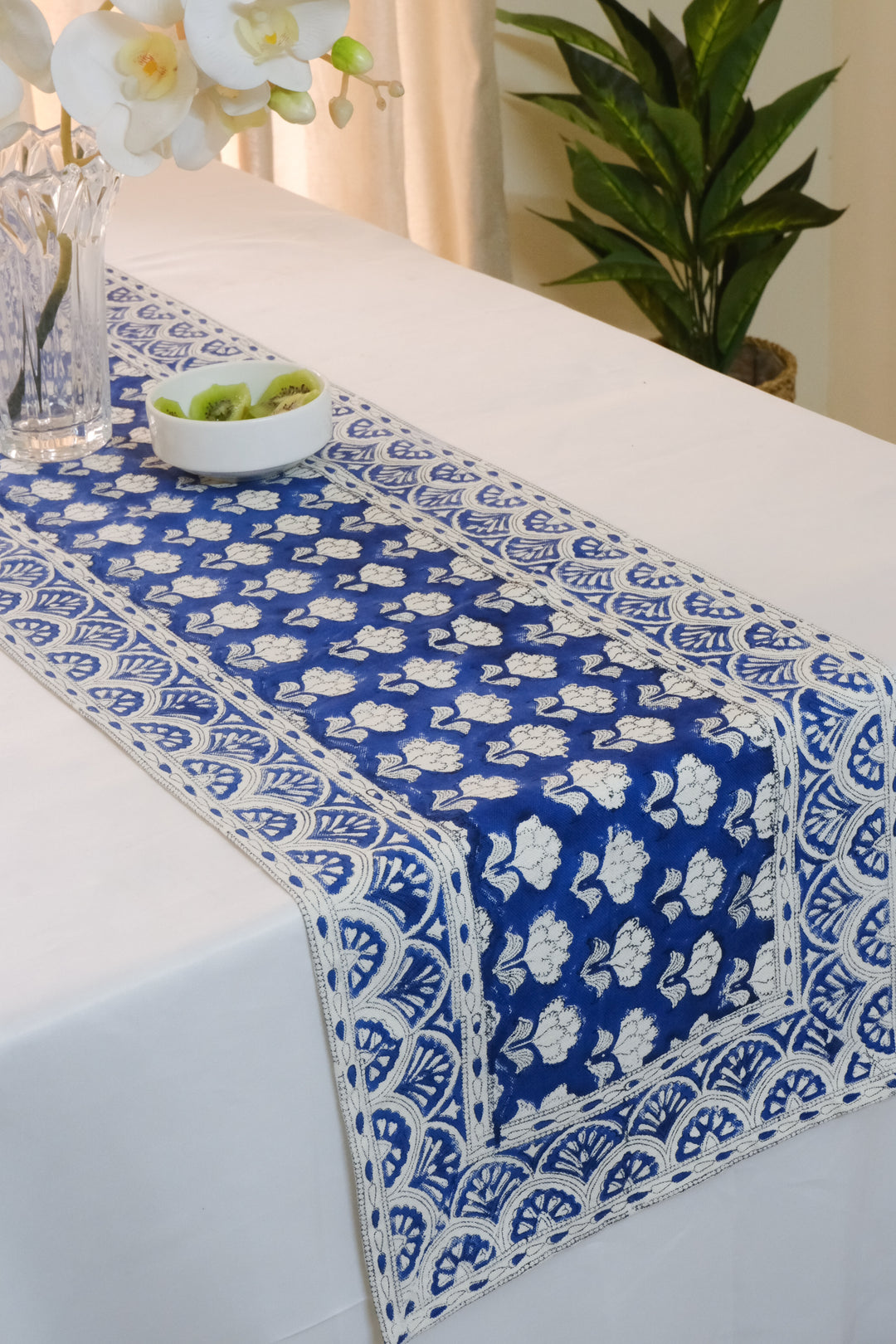 Starlit Sky floral Runners - Block print Runner - Table Runner - 13x 72 inches