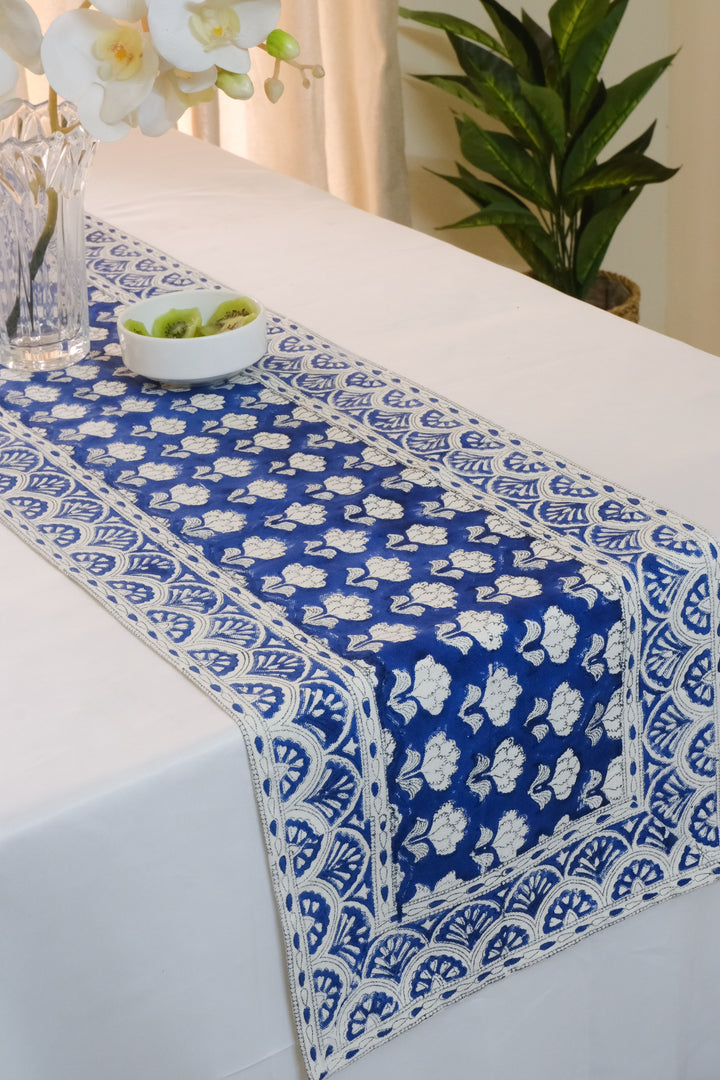 Starlit Sky floral Runners - Block print Runner - Table Runner - 13x 72 inches