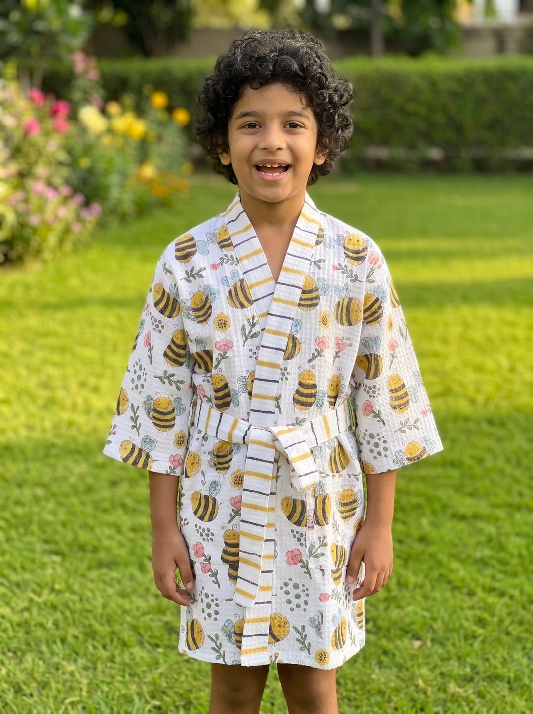 Personalized Kids Waffle Robe - Sweet as Honey Robe