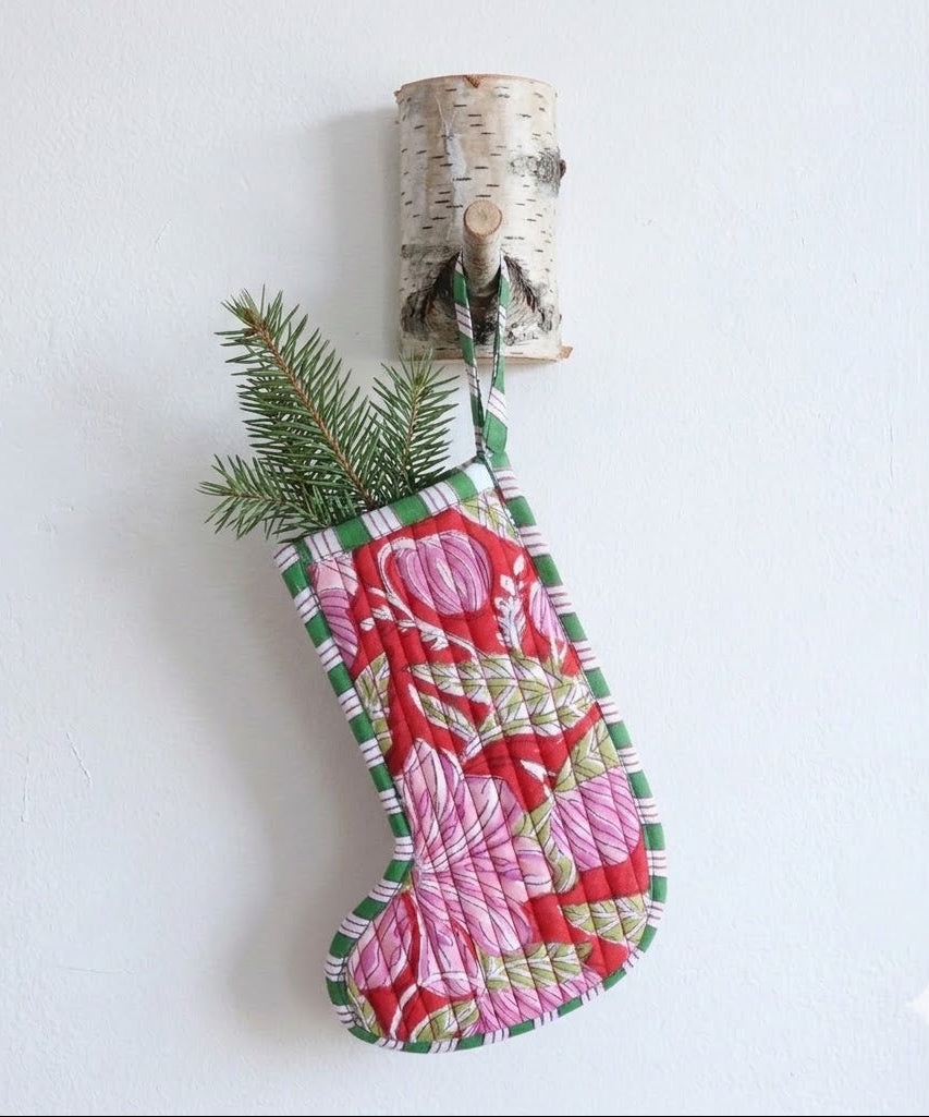 Mini Christmas Stockings - Set of 4 - Quilted