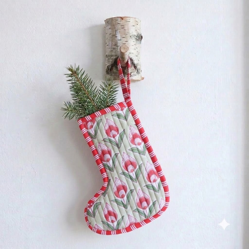 Mini Christmas Stockings - Set of 4 - Quilted