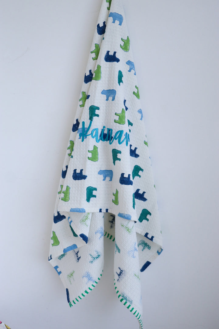 Personalized Bath towels for kids and toddlers - Kids Towels with names - Available in 3 designs