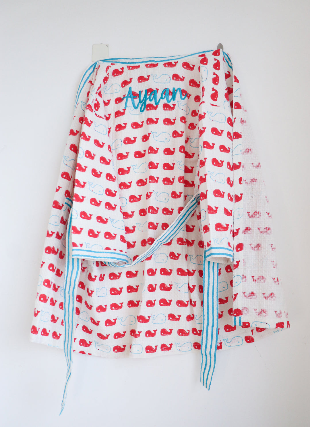 Personalized Bath robes for kids and toddlers - Whale of a Time Waffle Kids Robe