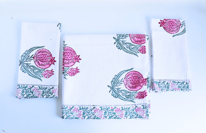 Pink Pomegranate Towel Gift Set in Gift Box