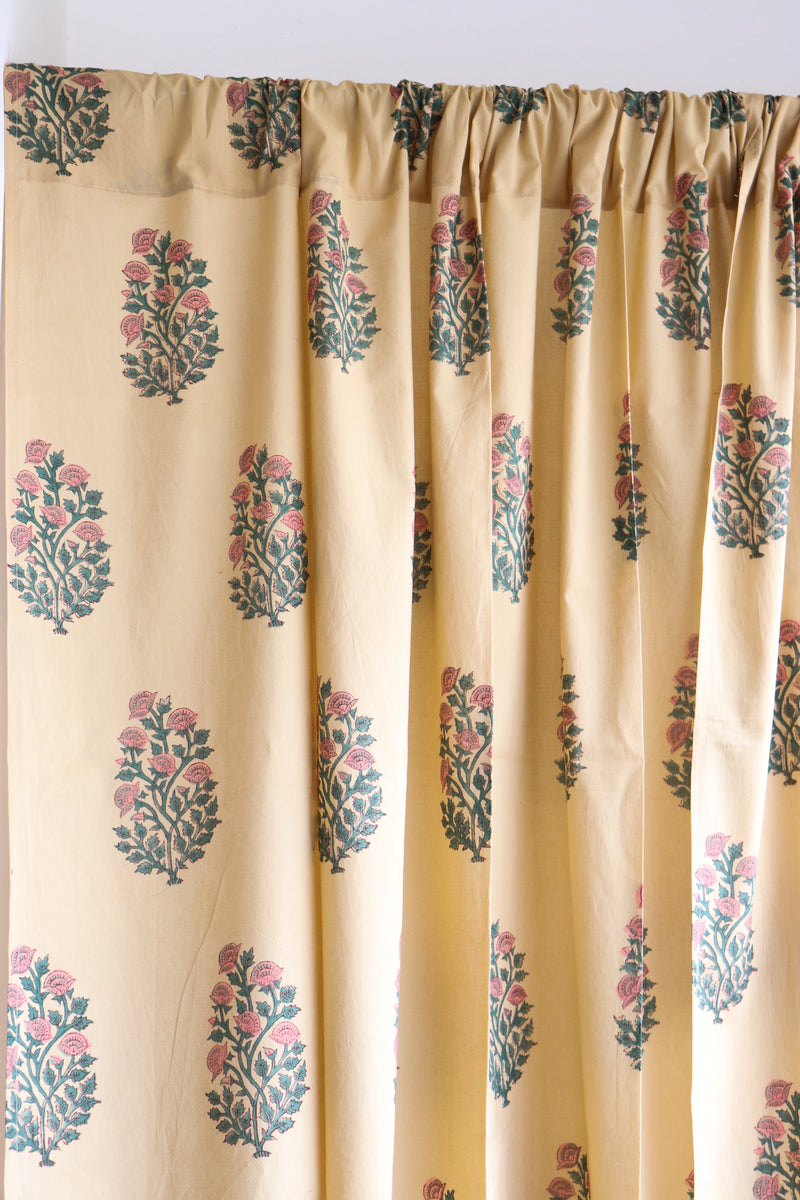 Beige Boota curtains - Semi sheer curtains