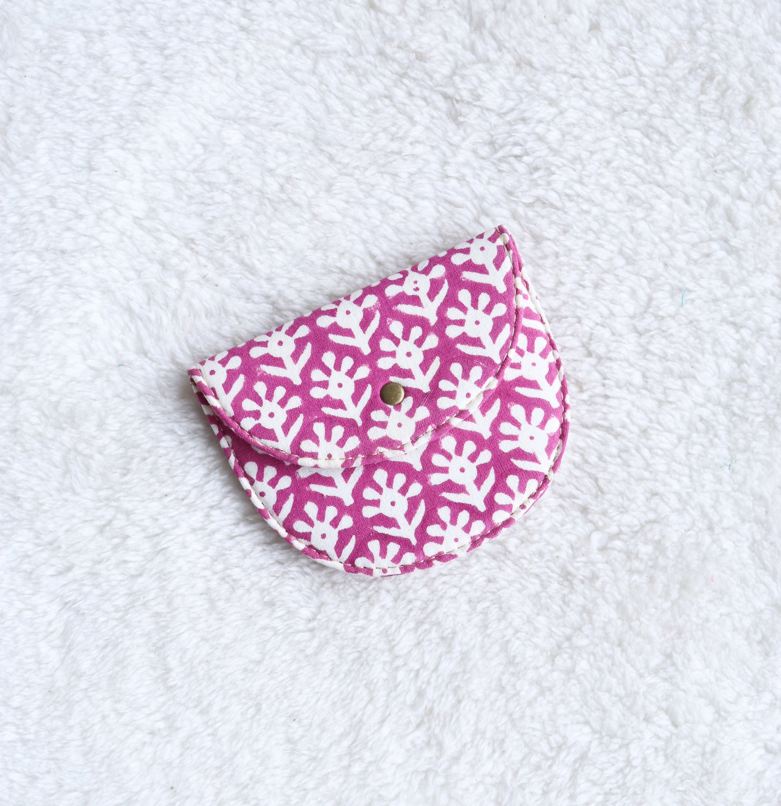 Juhi block print card and coin wallet, mini purse for women by Kari by Kriti
