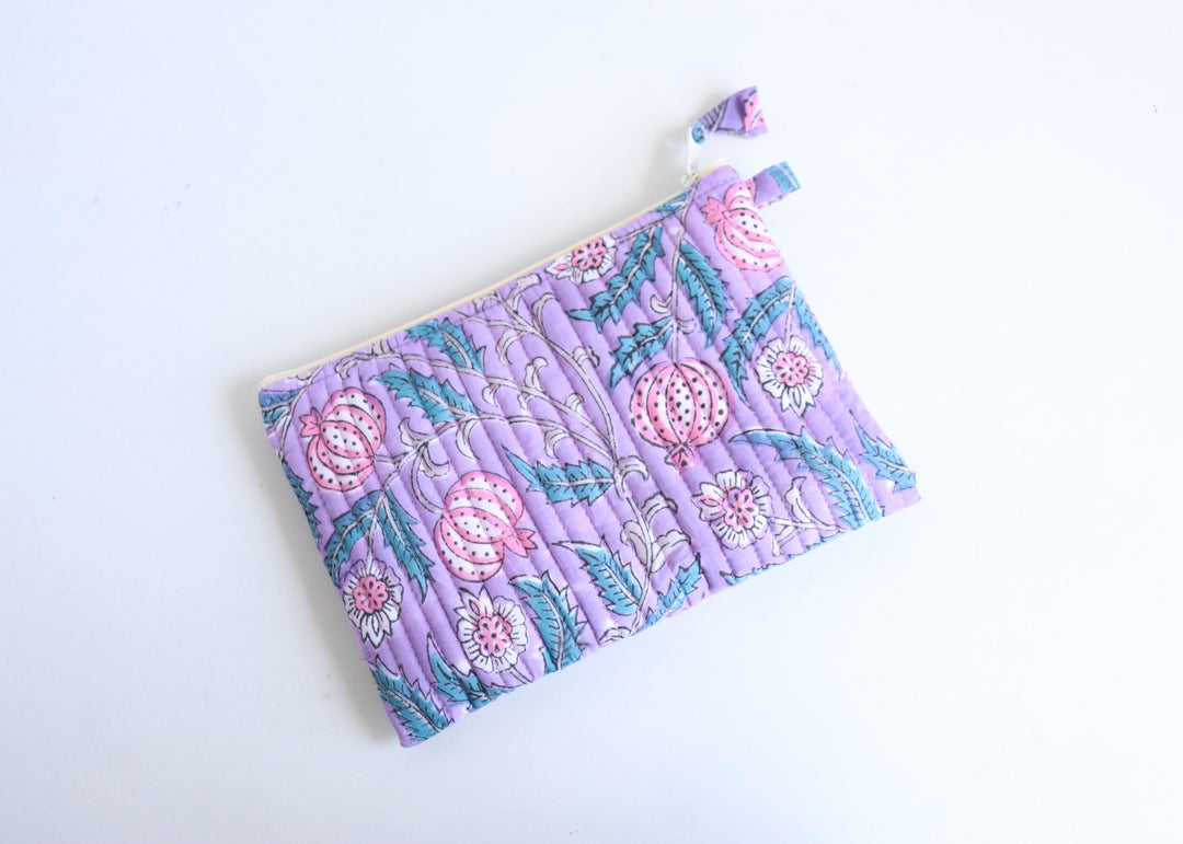 Kindle Paperwhite sleeve - Purple floral block Print - 6 x 8.5 inches