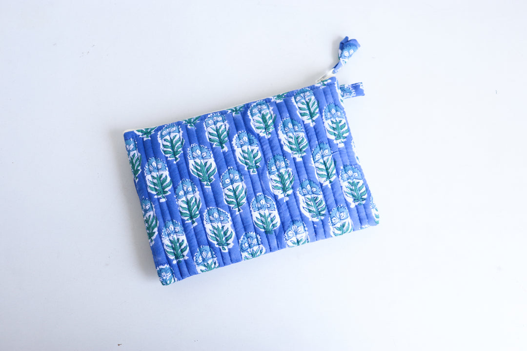 Kindle Paperwhite sleeve - Blue booti floral block Print - 6 x 8.5 inches