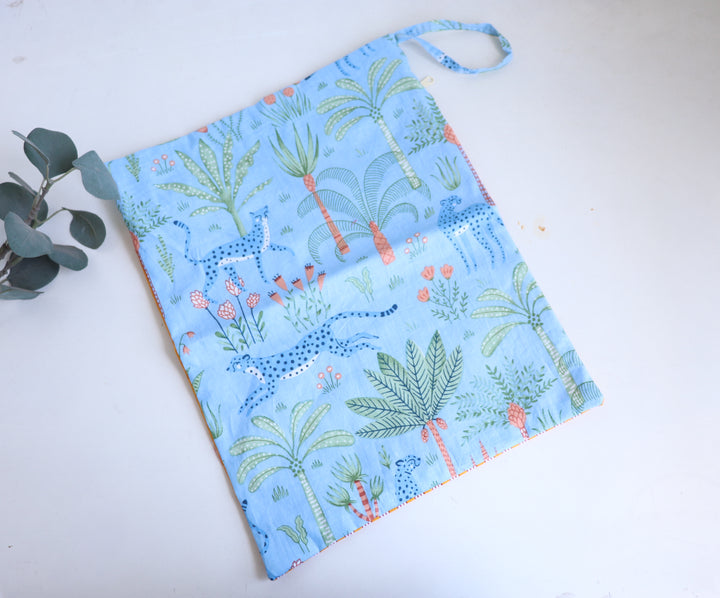 All-in-One Wet &amp; Dry Bag for Kids - Waterproof Swim bags - Jungle Safari Light Blue
