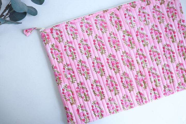 Block Print Laptop Sleeve - Light Pink Booti - 13, 14 &amp; 15 Inch