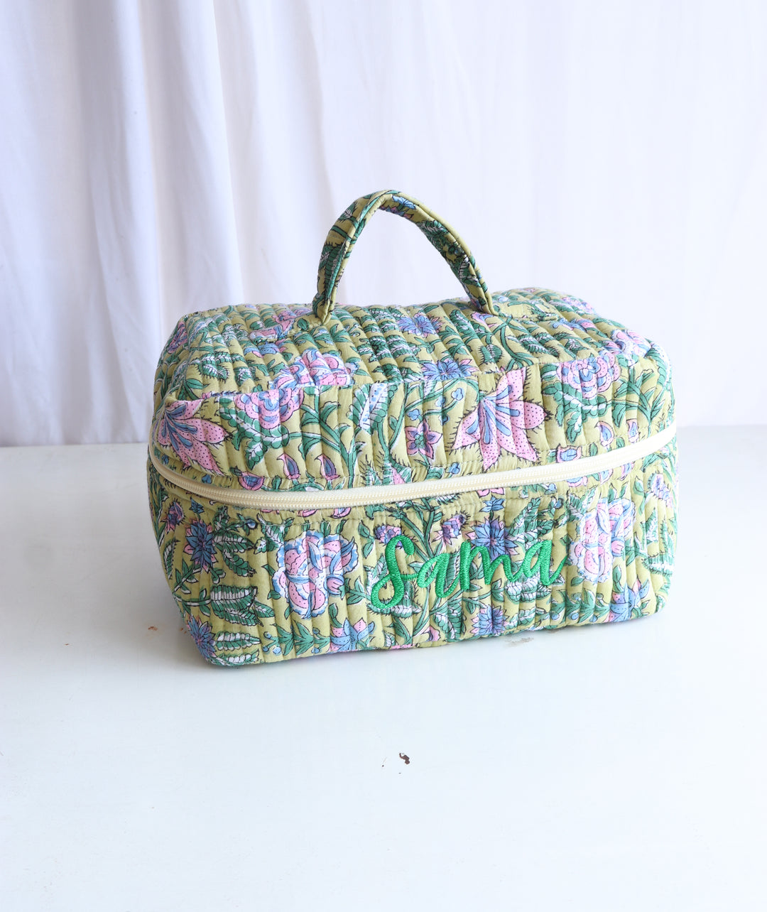 Set of 5 Personalised Tote &amp; Pouch Gift Set - Green Floral
