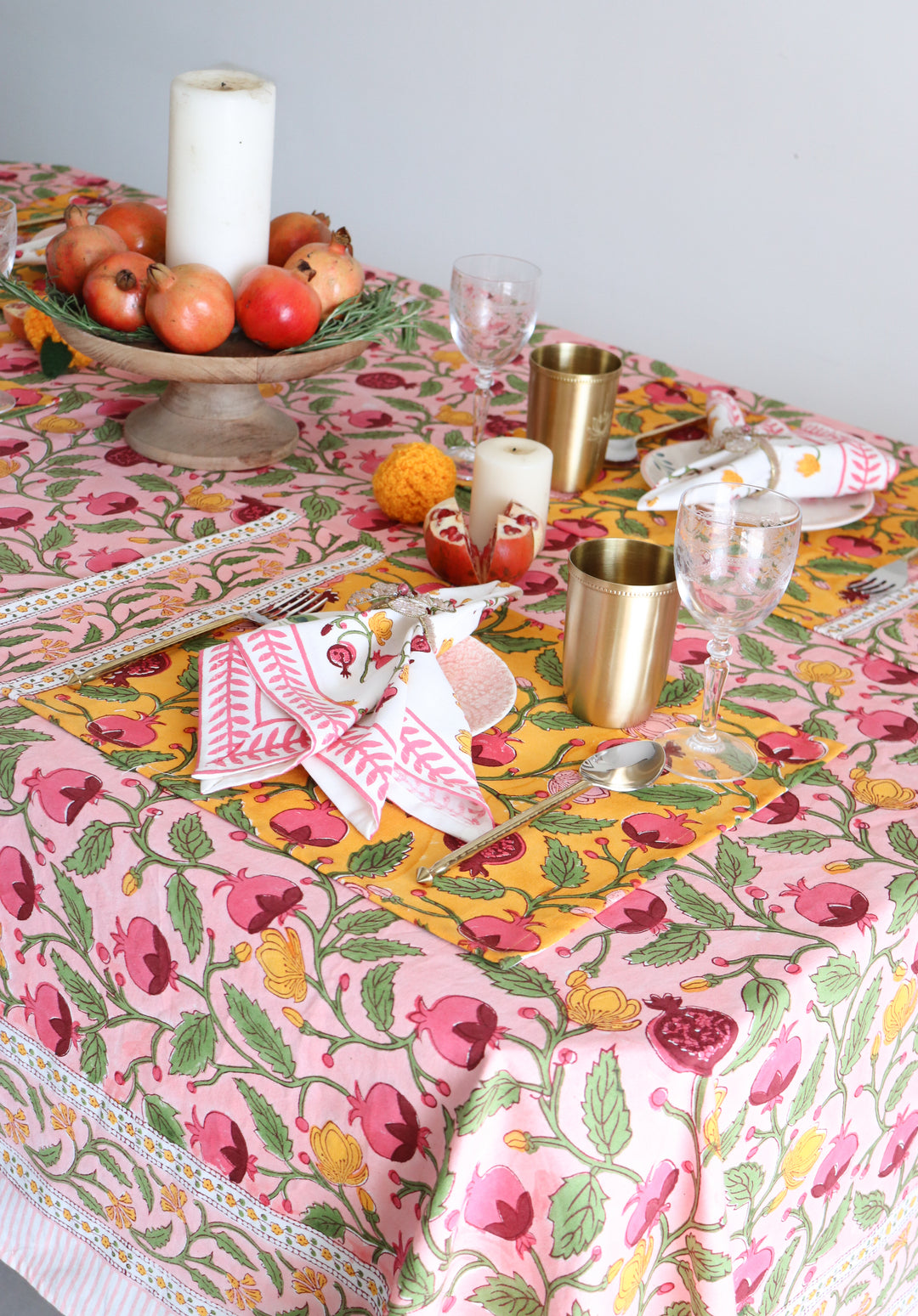 Anar Bahaar placemats - Block print placemats - Table mats set - 13x19 inches