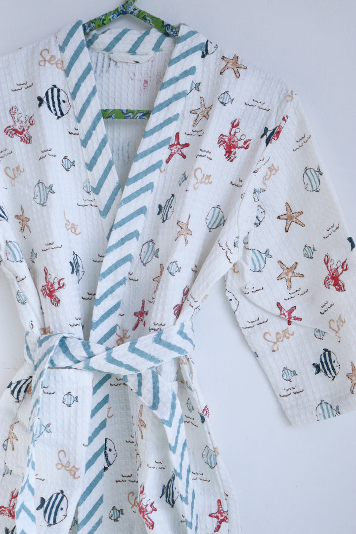 Personalized Kids Waffle Robe - Sammy the Starfish Robe