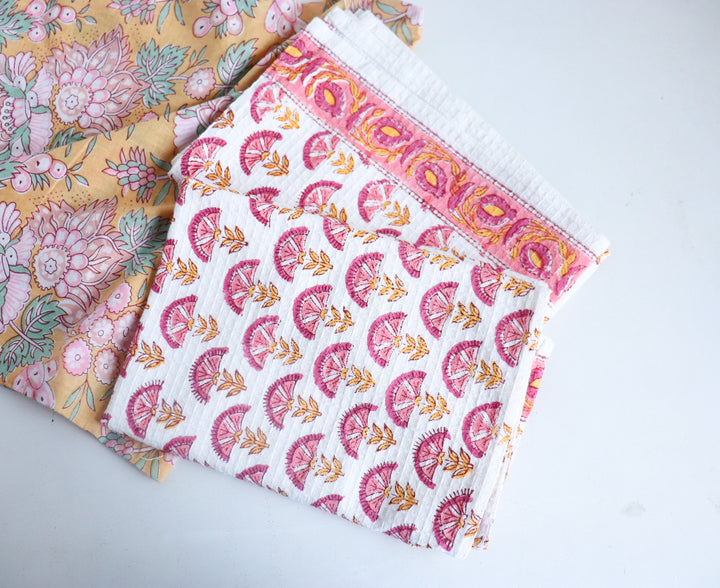 Home Chef Gift Set - Block Print Handmade Kitchen Essentials - Yellow