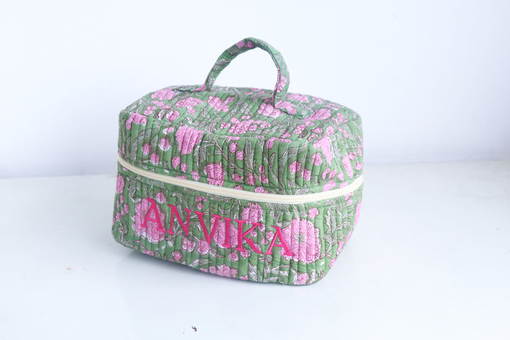 Personalized Block Print Vanity Case with Name