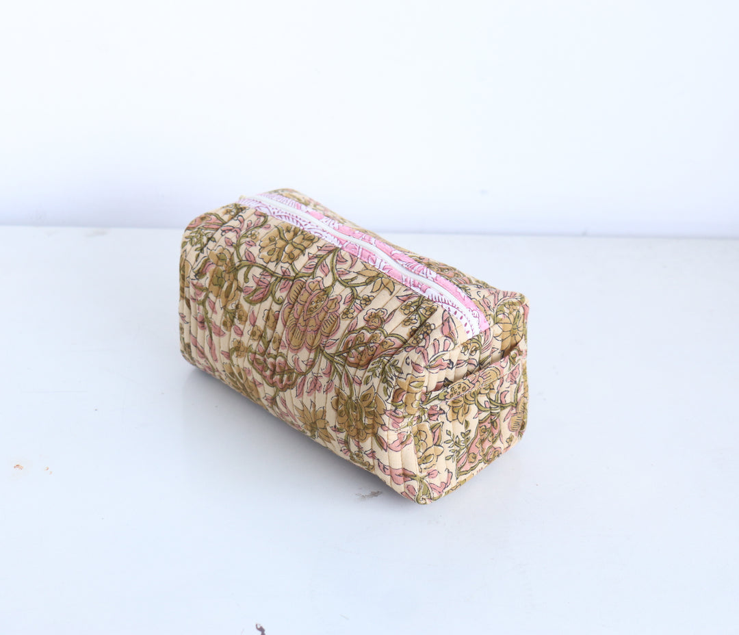Medium Cosmetic bag - Travel Make up bag - Beige