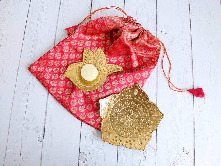 Mehr Bird &amp; Flower Metal Tea Light Holders