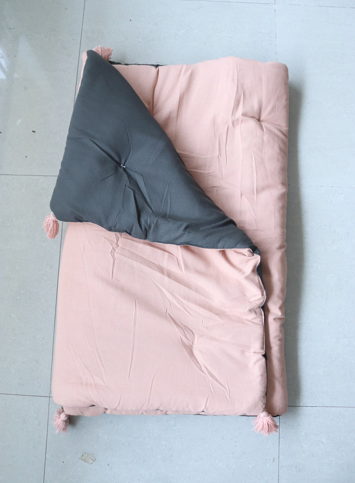 Reversible Floor mattress - 3 x 6 feet - Charcoal and Pink