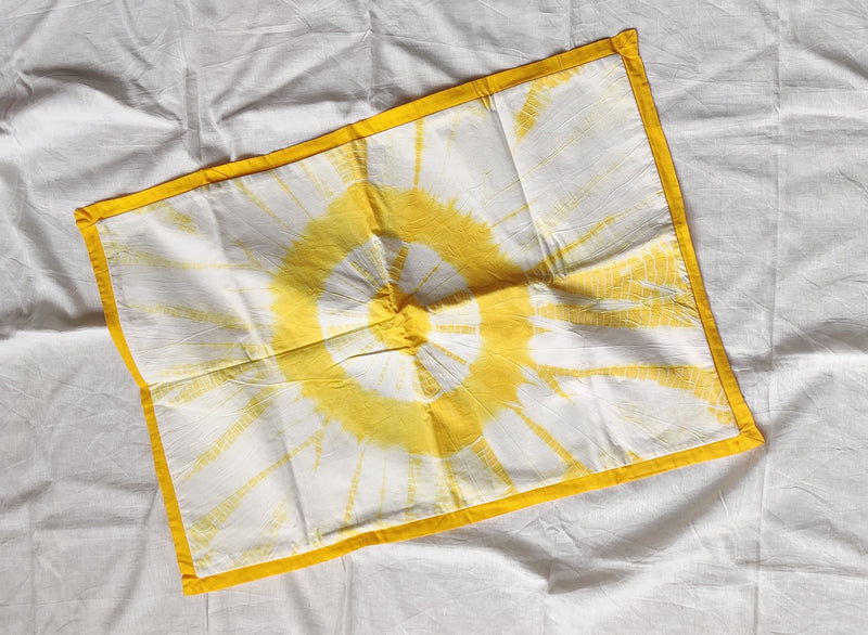 Set of 2 Pillow covers - Yellow shibori pillow covers - 20x30 inches