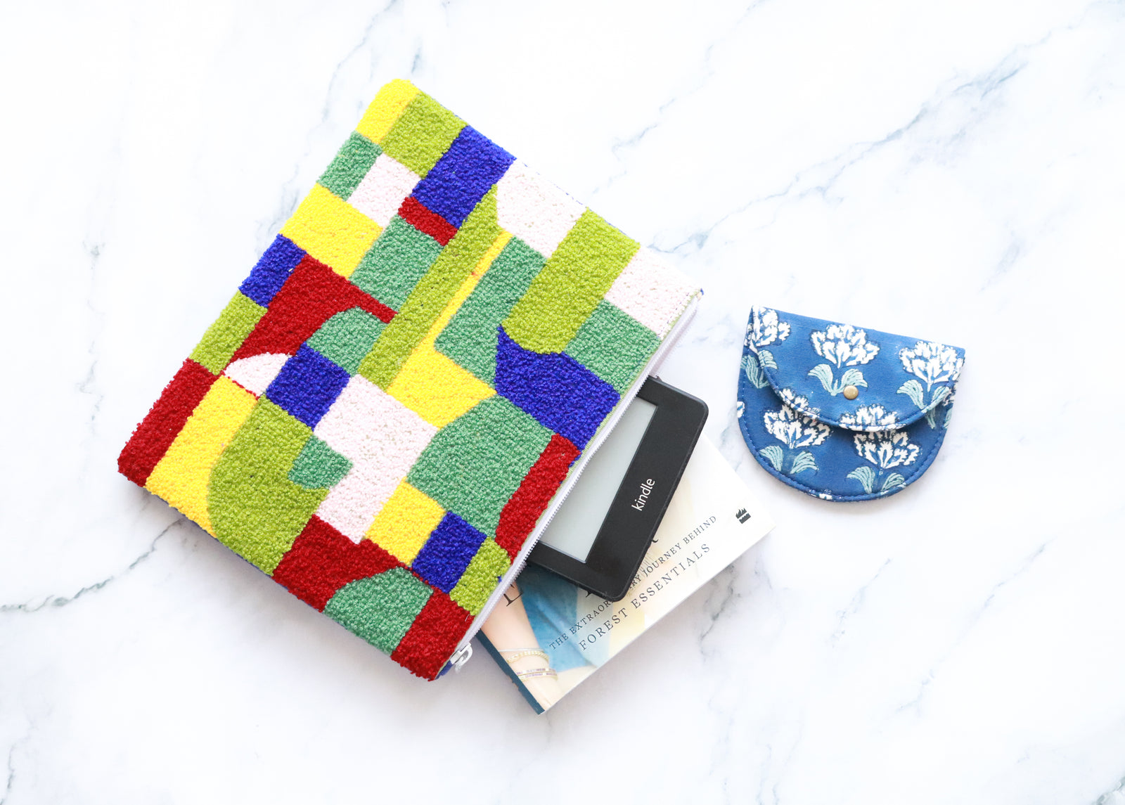 Punch needle embroidered iPad sleeve with cityscape design 12 inch on sale
